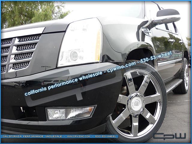 24 INCH CHROME WHEEL AND TIRE PACKAGE RIMS FOR CADILLAC ESCALADE 