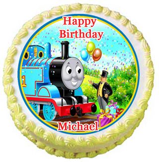 Train Birthday Cake on Thomas The Tank Engine Train Edible Birthday Party Cake Image Topper