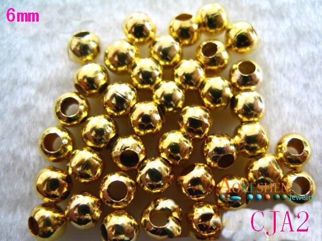 WHOLESALE BULK SILVER GOLD STEEL METAL ROUND LOOSE SPACER BEADS JEWERY 