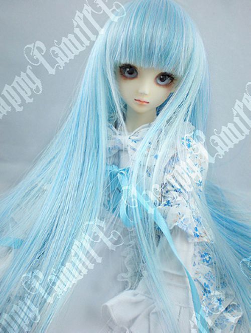 BJD Doll Hair Wig 7 8 E62 Green 1/4 MSD DOD LUS  