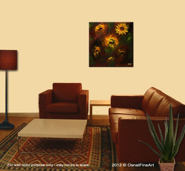   contemporary MODERN fine art sunflowers FLORAL painting OSNAT  