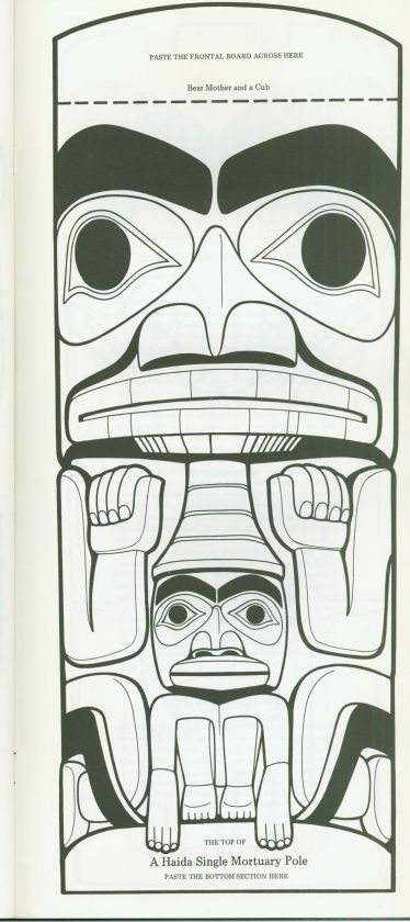 1993 TOTEM POLES COLORING BOOK   Cut Out & Put Together  
