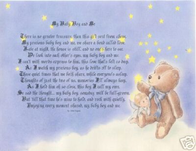 Baby Boy or Baby Girl Poem Personalized Name Prayer ~  