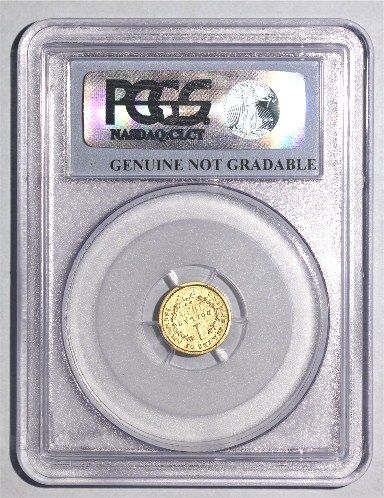 US COIN 1853 LIBERTY HEAD GOLD DOLLAR PCGS CERTIFIED GENUINE AU DETAIL 