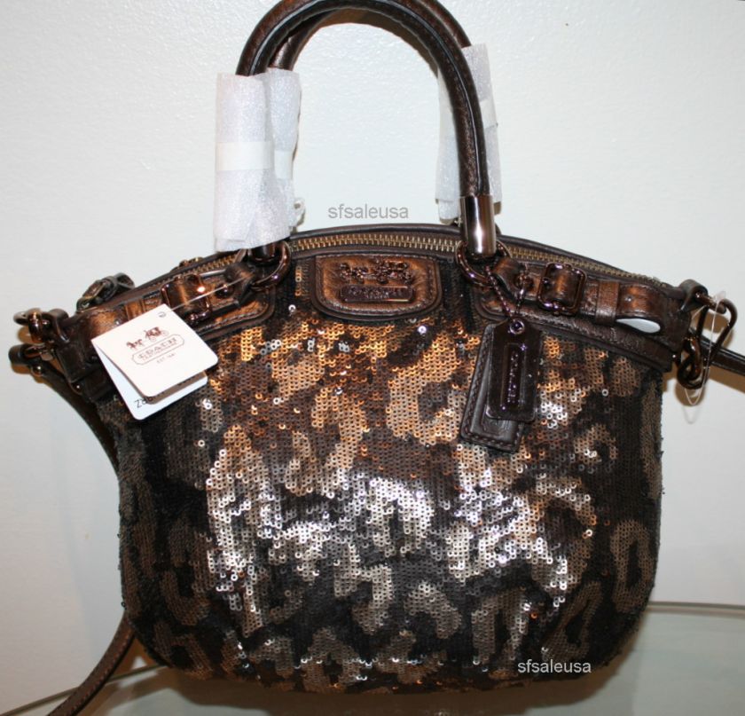 COACH Madison Sequin Mini SOPHIA Bag Purse 18638 NWT Bronze *HOT 