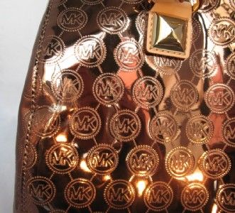 MICHAEL Michael Kors Grayson Lg Monogram Mirror Metallic Cocoa Satchel 