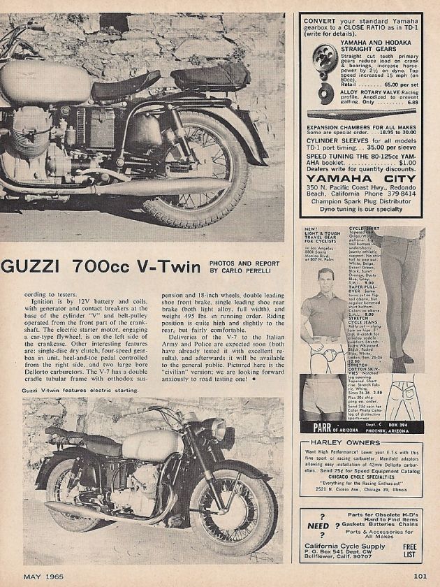 1965 Moto Guzzi 700 Motorcycle report 10/18/11  