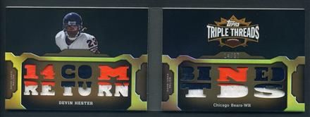 2011 Topps Triple Threads Devin Hester Booklet 14/27 Game Used Jersey 