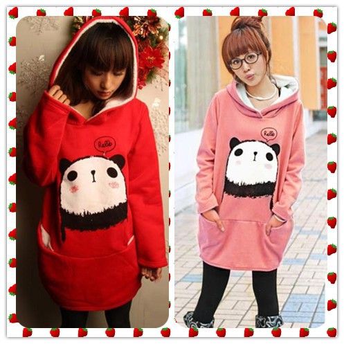   Sweatshirt Cute Panda Hoodie Loose Ladies Coat&Jacket C45#  