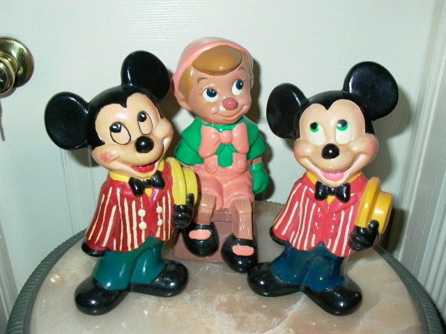 Walt Disney Mickey Mouse Pinocchio Ceramic Figurines  