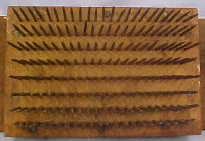 Antique Wooden Flax Comb Hetchel Carding Tool with Lid Linen Cloth 