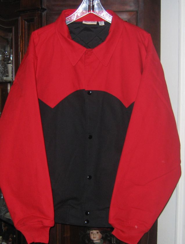   Lined Jacket Black Red Coat XL Chest 28.5” Outerwear New  