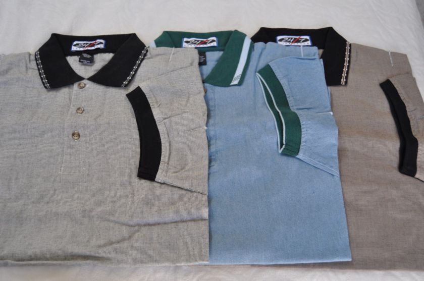 Mens 24/7 Lifestyle Polo Golf Shirt   Brown Blue or Gray L or XL (NEW 