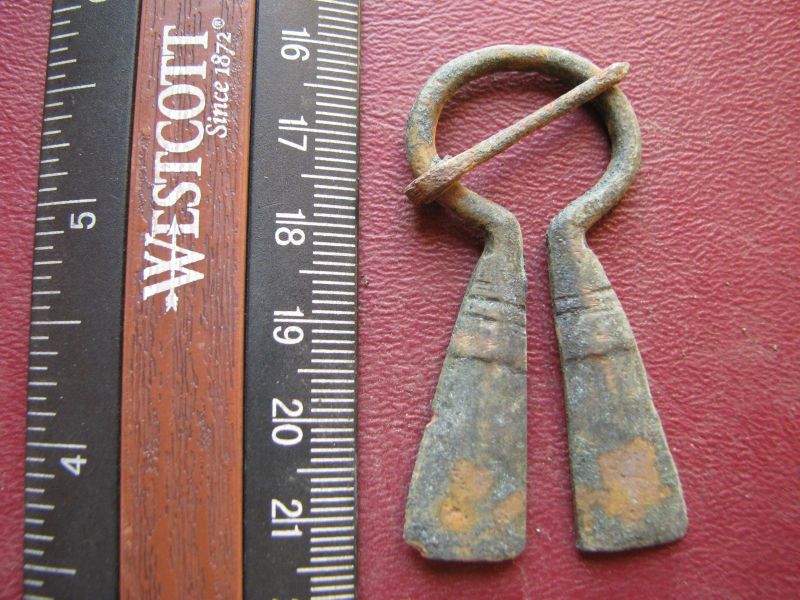 Metal Detector Find  Ancient VIKING BRONZE Artifact   FIBULA BROOCH 