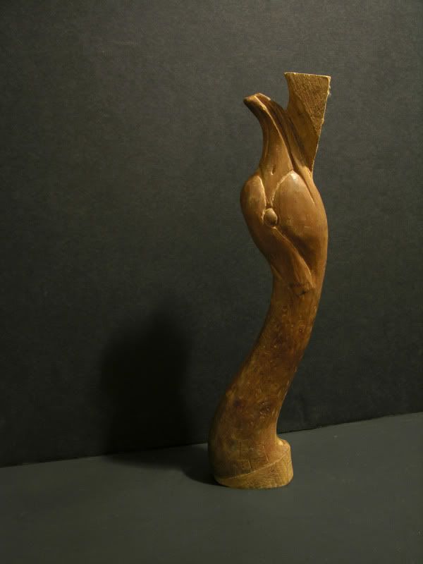 Old table leg carved into a goose head with neck. Nice folk art 