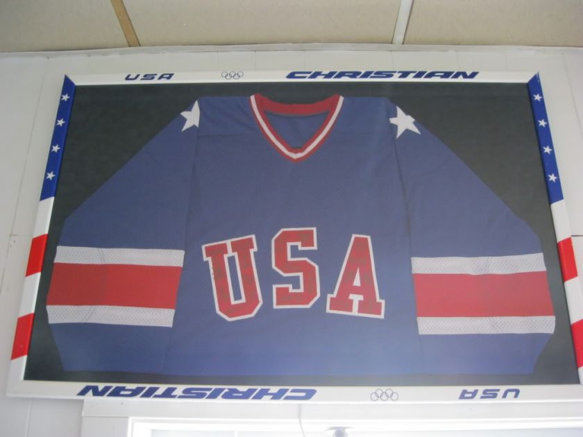 1980 USA Hockey Team Signed Jersey USA Framed NICE  