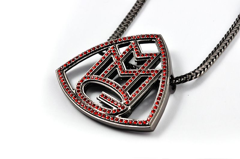 New Red Rhinestone Rick Rosss Maybach Pendant Necklace w/Franco 