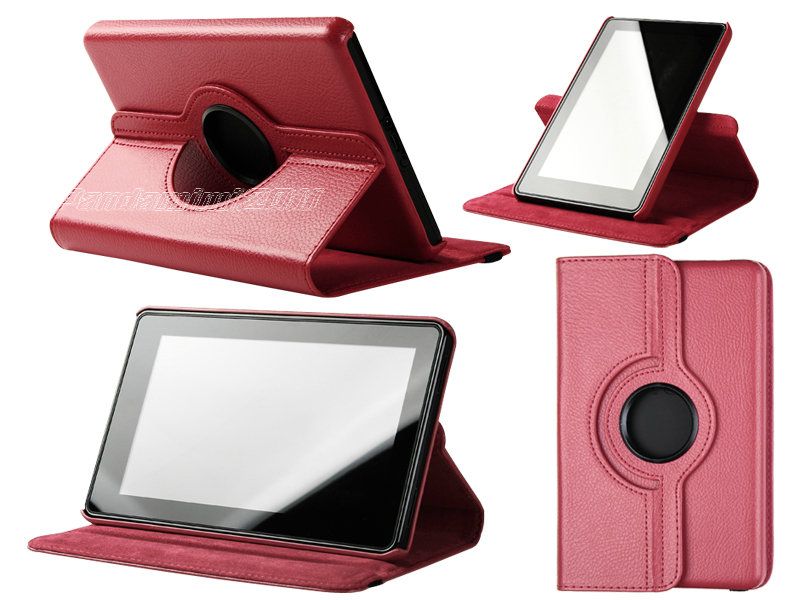 For Kindle Fire PU leather Case/Car Charger/USB Cable/Stylus/Ea 